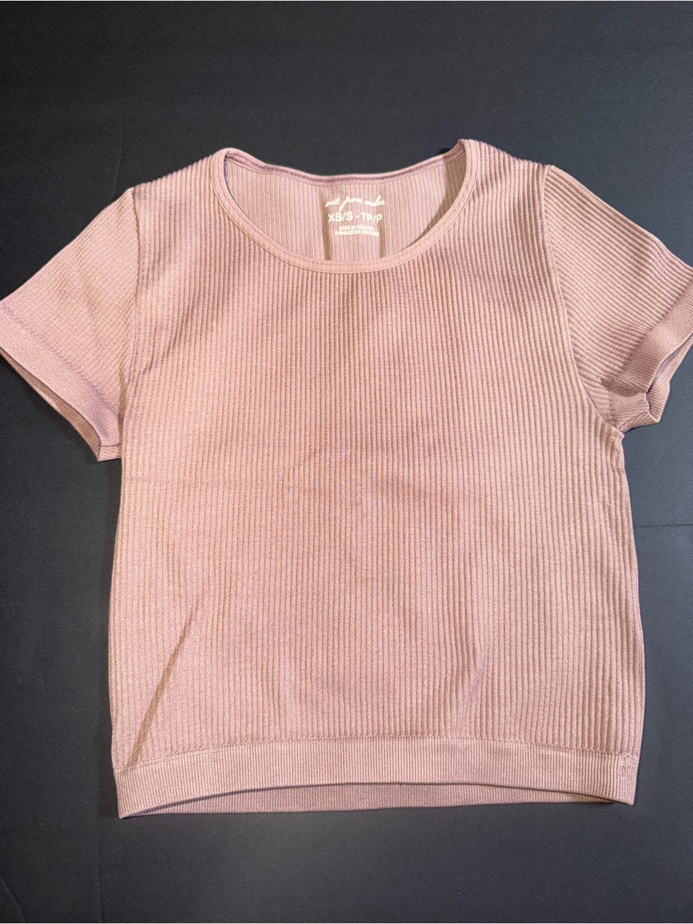 Urban Outfitters Pink Ribbed Short Sleeve Tee